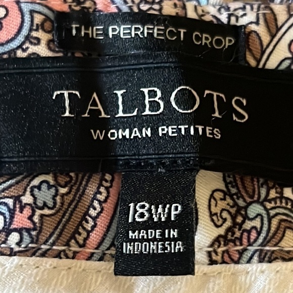 Talbots The Perfect Crop Paisley Pants Size 18 Petite - Picture 6 of 7